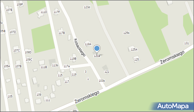 Otwock, Żeromskiego Stefana, 121a, mapa Otwock