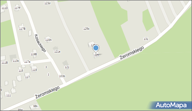 Otwock, Żeromskiego Stefana, 125, mapa Otwock