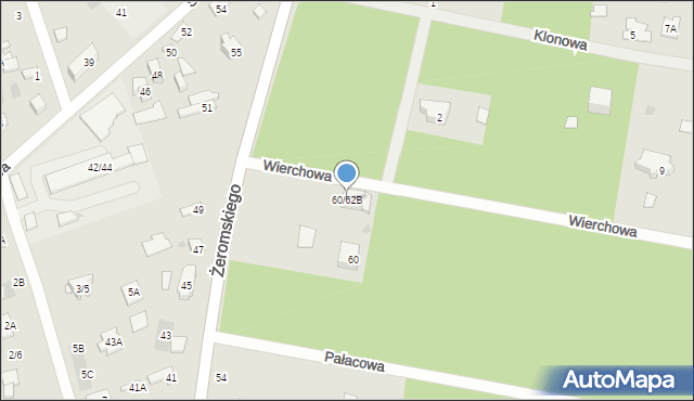 Otwock, Żeromskiego Stefana, 60/62B, mapa Otwock