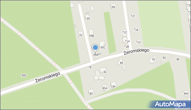 Otwock, Żeromskiego Stefana, 65A, mapa Otwock