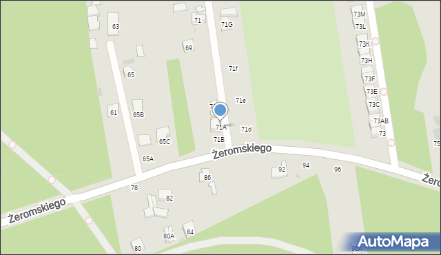 Otwock, Żeromskiego Stefana, 71A, mapa Otwock