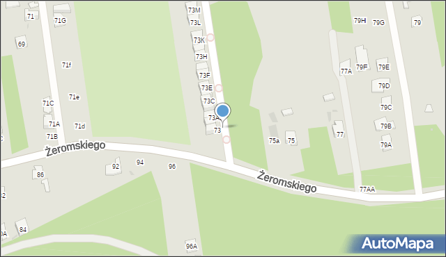 Otwock, Żeromskiego Stefana, 73A, mapa Otwock