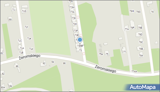 Otwock, Żeromskiego Stefana, 73AB, mapa Otwock