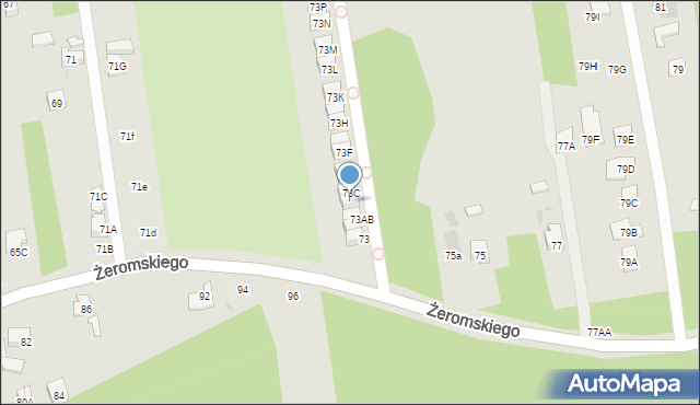 Otwock, Żeromskiego Stefana, 73B, mapa Otwock