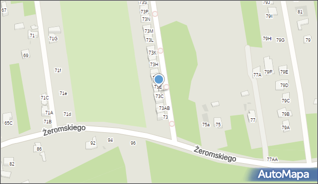 Otwock, Żeromskiego Stefana, 73D, mapa Otwock