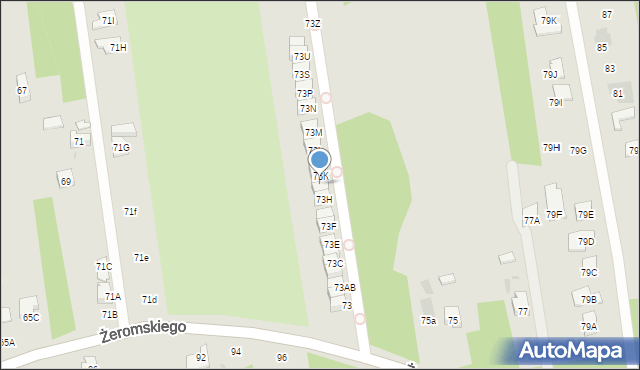 Otwock, Żeromskiego Stefana, 73J, mapa Otwock