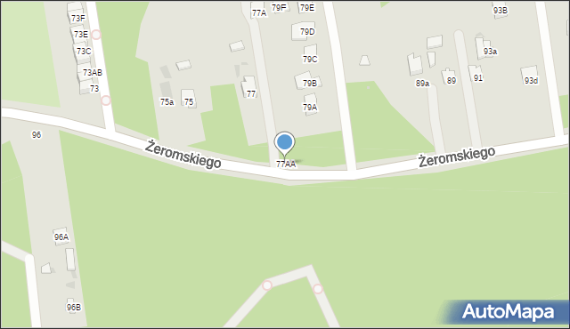 Otwock, Żeromskiego Stefana, 77AA, mapa Otwock