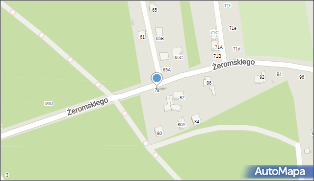 Otwock, Żeromskiego Stefana, 78, mapa Otwock