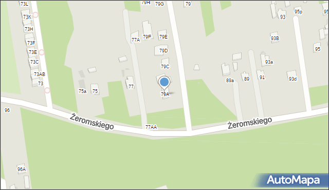 Otwock, Żeromskiego Stefana, 79A, mapa Otwock