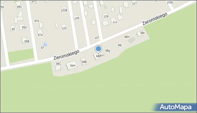 Otwock, Żeromskiego Stefana, 98F, mapa Otwock