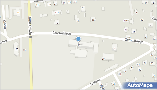 Otyń, Żeromskiego Stefana, 3A, mapa Otyń