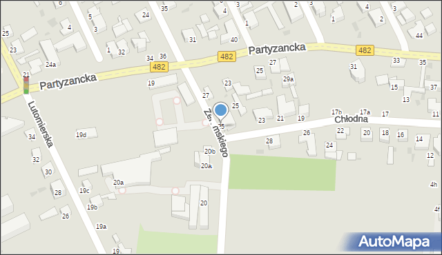 Pabianice, Żeromskiego Stefana, 25, mapa Pabianic