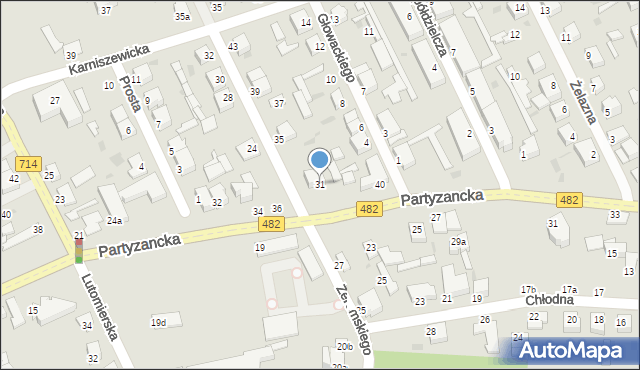 Pabianice, Żeromskiego Stefana, 31, mapa Pabianic