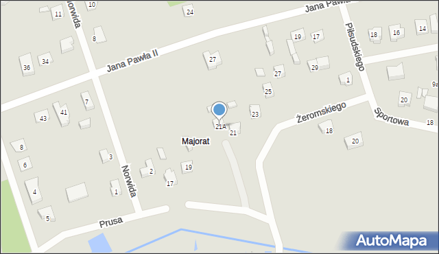 Pajęczno, Żeromskiego Stefana, 21A, mapa Pajęczno