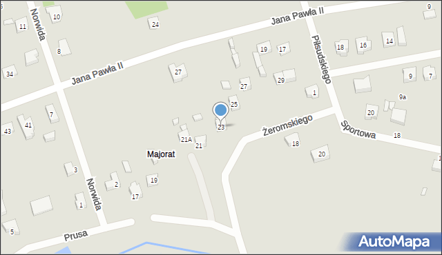 Pajęczno, Żeromskiego Stefana, 23, mapa Pajęczno