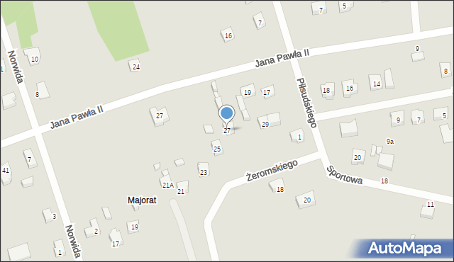 Pajęczno, Żeromskiego Stefana, 27, mapa Pajęczno