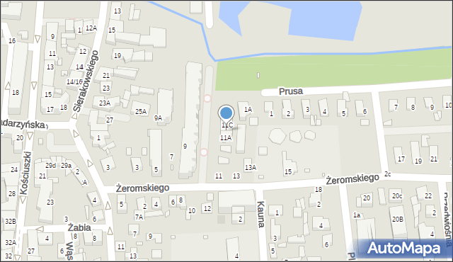 Piaseczno, Żeromskiego Stefana, 11B, mapa Piaseczno