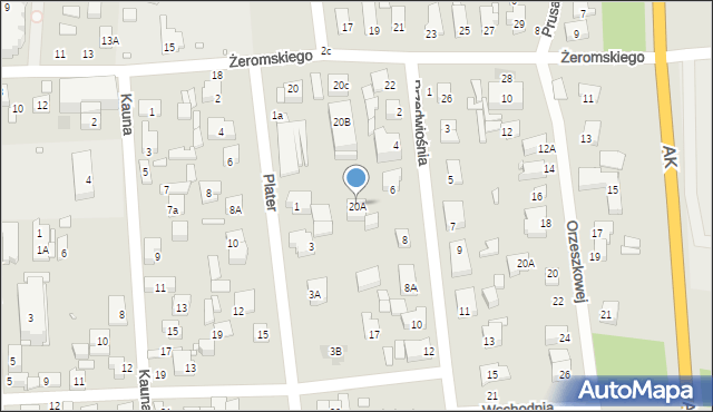 Piaseczno, Żeromskiego Stefana, 20A, mapa Piaseczno