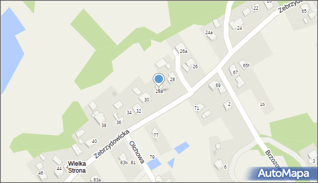 Pielgrzymowice, Zebrzydowicka, 28a, mapa Pielgrzymowice