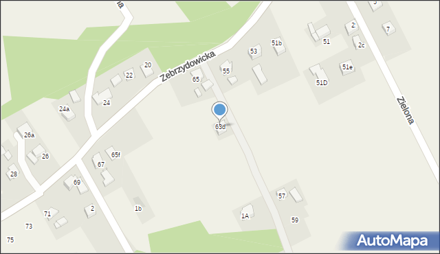Pielgrzymowice, Zebrzydowicka, 63d, mapa Pielgrzymowice