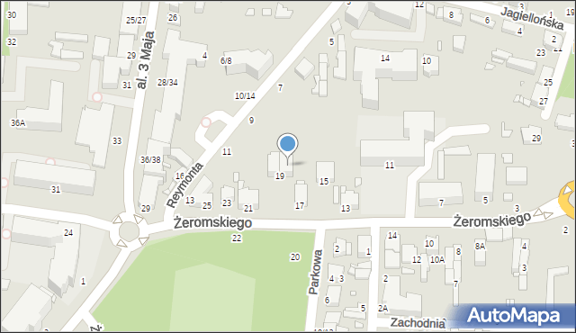 Piotrków Trybunalski, Żeromskiego Stefana, 19A, mapa Piotrków Trybunalski