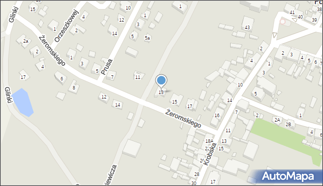 Pogorzela, Żeromskiego Stefana, 13, mapa Pogorzela