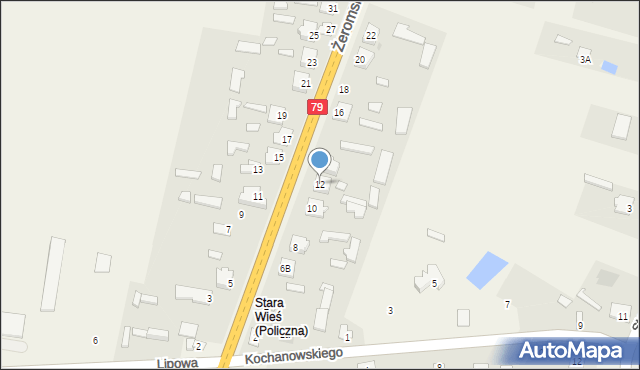 Policzna, Żeromskiego Stefana, 12, mapa Policzna