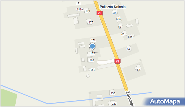 Policzna, Żeromskiego Stefana, 165, mapa Policzna