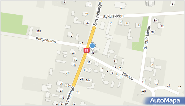 Policzna, Żeromskiego Stefana, 34, mapa Policzna