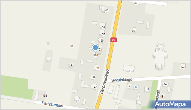 Policzna, Żeromskiego Stefana, 51a, mapa Policzna