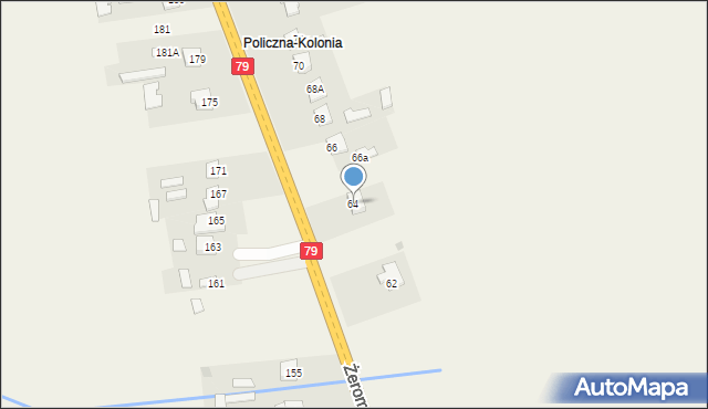 Policzna, Żeromskiego Stefana, 64, mapa Policzna