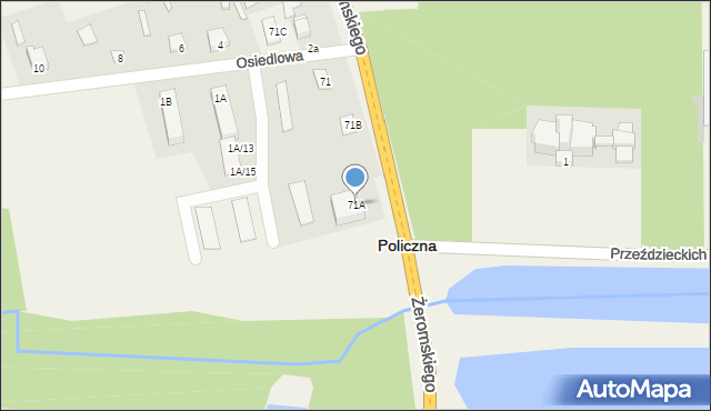 Policzna, Żeromskiego Stefana, 71A, mapa Policzna