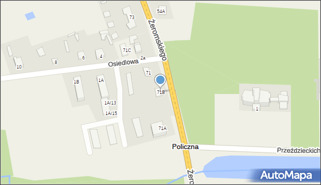 Policzna, Żeromskiego Stefana, 71B, mapa Policzna