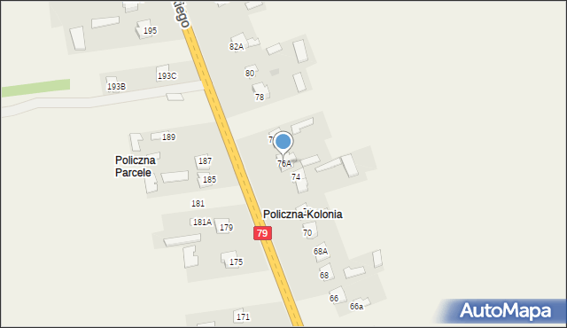 Policzna, Żeromskiego Stefana, 76A, mapa Policzna