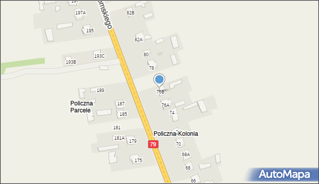 Policzna, Żeromskiego Stefana, 76B, mapa Policzna