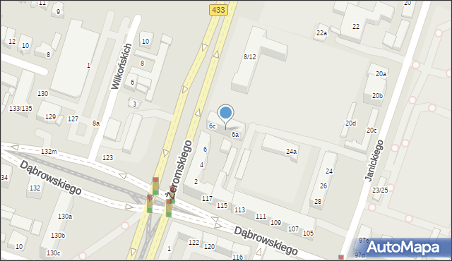 Poznań, Żeromskiego Stefana, 6b, mapa Poznania