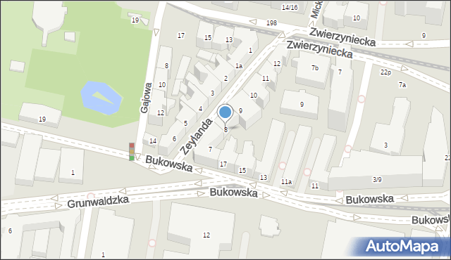 Poznań, Zeylanda Janusza, 8, mapa Poznania