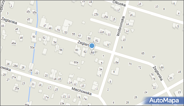 Poznań, Żeglarska, 64, mapa Poznania