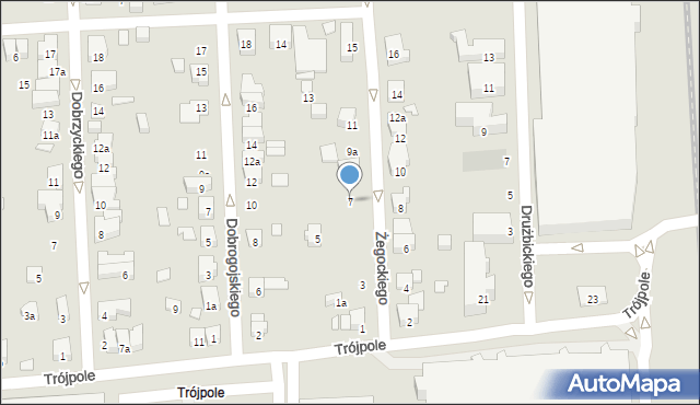 Poznań, Żegockiego Krzysztofa, 7, mapa Poznania