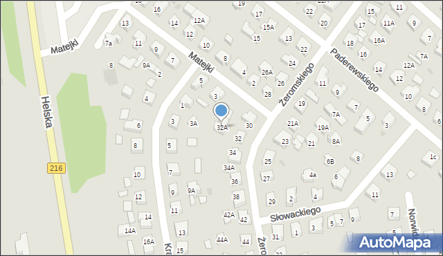 Puck, Żeromskiego Stefana, 32A, mapa Puck