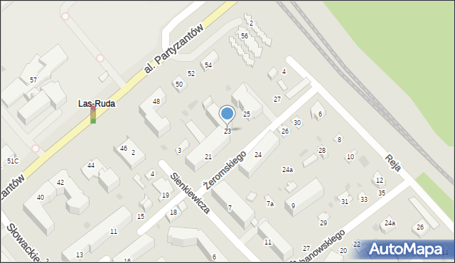 Puławy, Żeromskiego Stefana, 23, mapa Puław