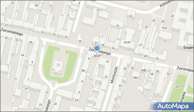 Radom, Żeromskiego Stefana, 38/40, mapa Radomia