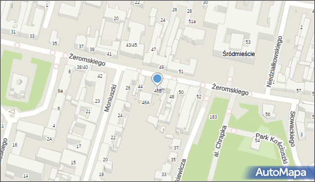 Radom, Żeromskiego Stefana, 46B, mapa Radomia