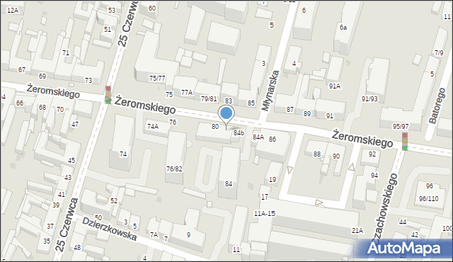 Radom, Żeromskiego Stefana, 84C, mapa Radomia