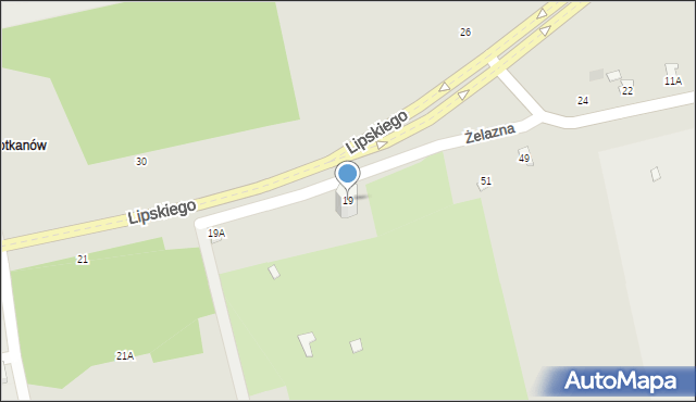 Radom, Żelazna, 19, mapa Radomia