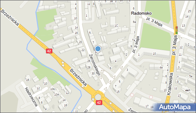 Radomsko, Żeromskiego Stefana, 13, mapa Radomsko