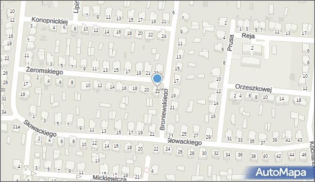 Radzyń Podlaski, Żeromskiego Stefana, 22, mapa Radzyń Podlaski