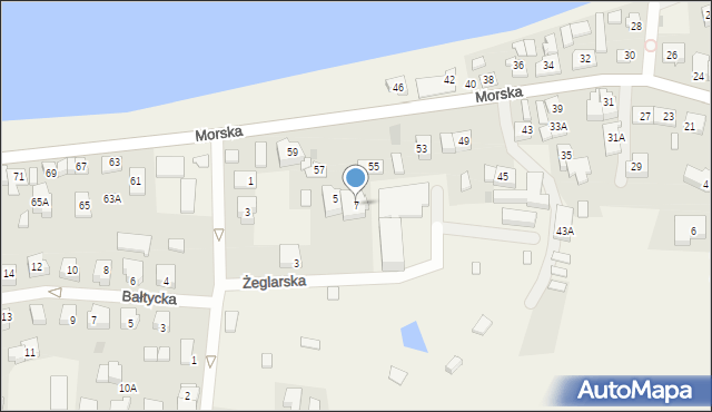 Rewa, Żeglarska, 7, mapa Rewa