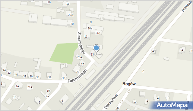 Rogów, Żeromskiego Stefana, 15, mapa Rogów