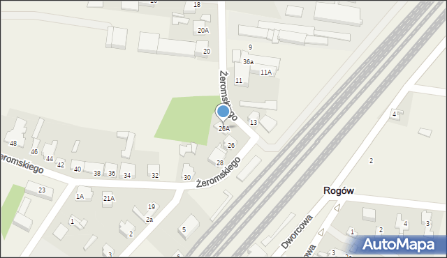 Rogów, Żeromskiego Stefana, 26A, mapa Rogów